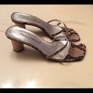 Dolce & Gabbana snakeskin slide sandal size 37
